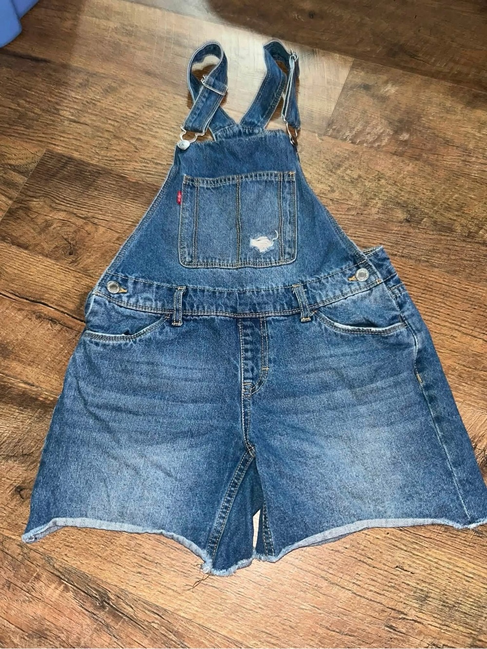 Levi's Blue Denim Short Overalls Bodysuit